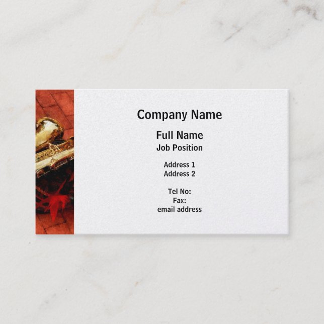 Saxophone Before Parade - Platinum Finish Business Card (Front)