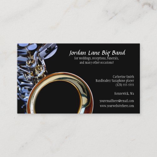 Saxophone Big Band Profile Business Card