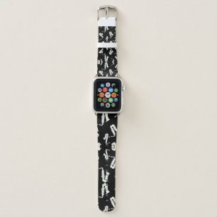 Saxophone Black and White Pattern Apple Watch Band
