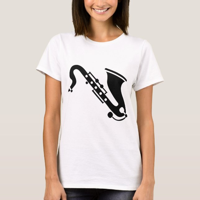 Saxophone - Black T-Shirt (Front)