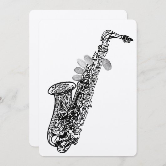 Saxophone blank card (Front/Back)
