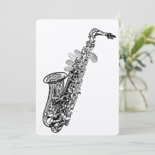 Saxophone blank card (Standing Front)