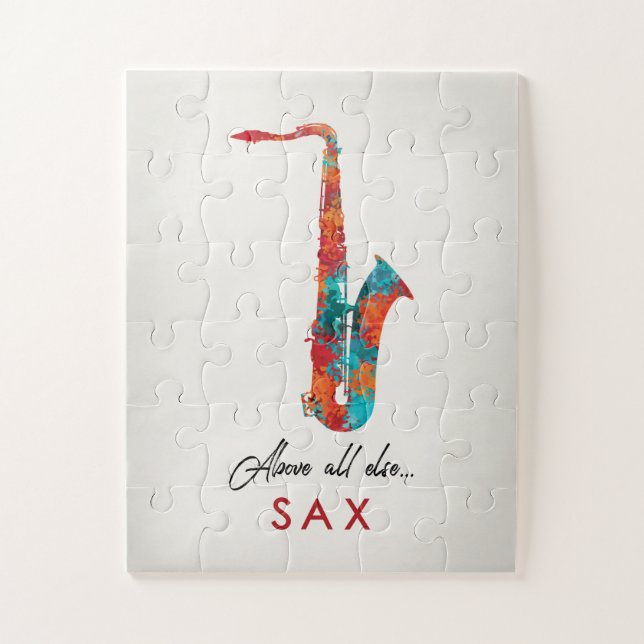 Saxophone - Bright Colorful Music Jigsaw Puzzle (Vertical)