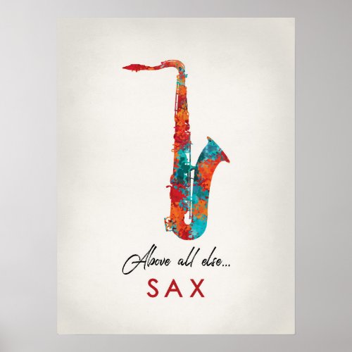 Saxophone _ Bright Colorful Music Poster