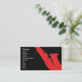 Saxophone - Business Business Card (Standing Front)