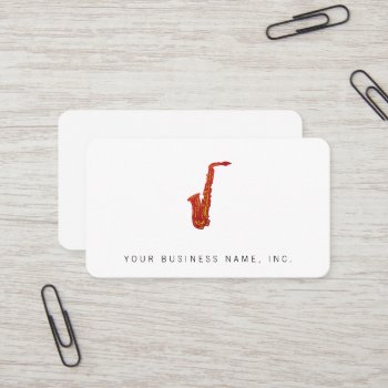 Saxophone Business Card by TerryBain at Zazzle