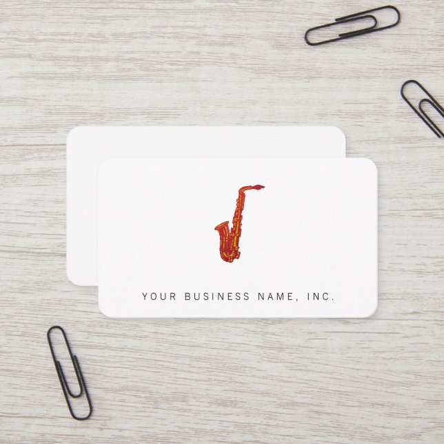 Saxophone Business Card (Front/Back In Situ)