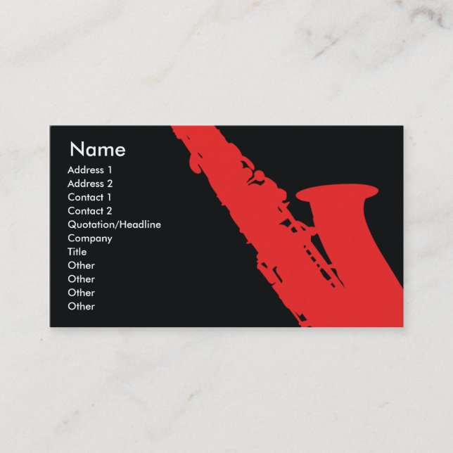 Saxophone - Business Card (Front)
