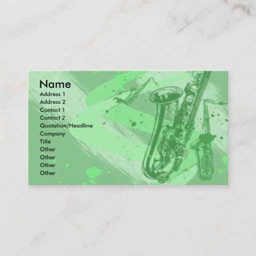 Customizable SAXOPHONE BUSINESS CARDS