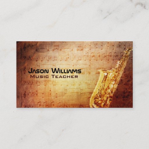 Customizable Saxophone Business Cards