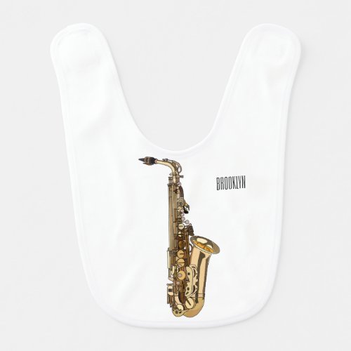 Saxophone cartoon illustration baby bib