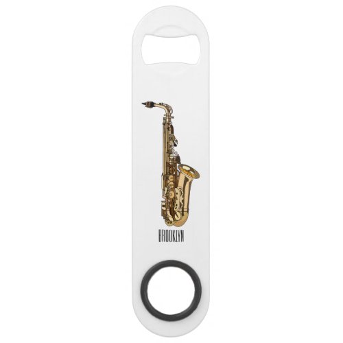 Saxophone cartoon illustration bar key