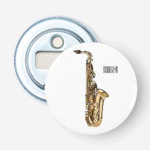 Saxophone cartoon illustration bottle opener