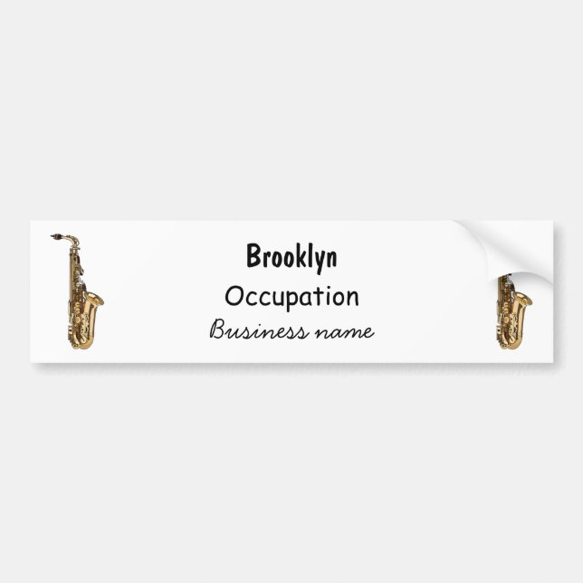 Saxophone cartoon illustration bumper sticker (Front)