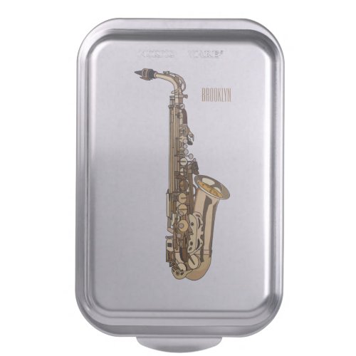 Saxophone cartoon illustration cake pan