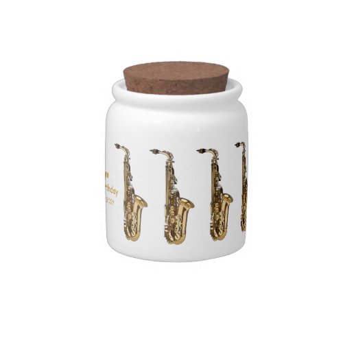 Saxophone cartoon illustration candy jar