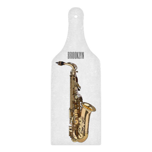 Saxophone cartoon illustration cutting board (Front)