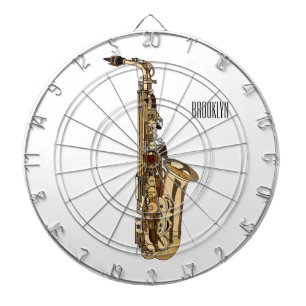 Saxophone cartoon illustration dart board