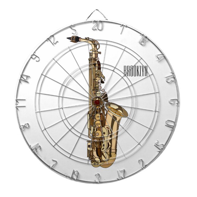Saxophone cartoon illustration dart board (Front)