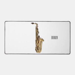 Saxophone cartoon illustration desk mat