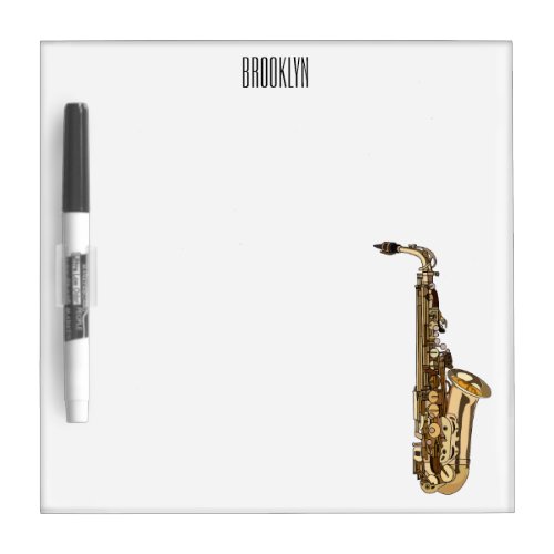 Saxophone cartoon illustration dry erase board