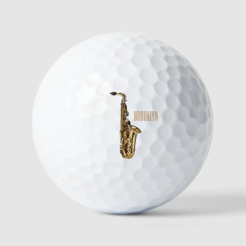 Saxophone cartoon illustration golf balls