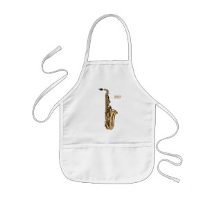 Saxophone cartoon illustration kids' apron