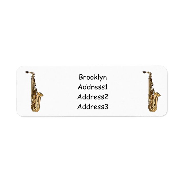 Saxophone cartoon illustration label (Front)
