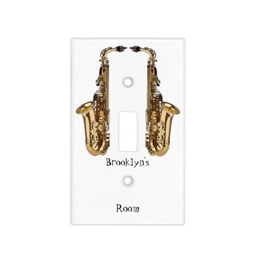 Saxophone cartoon illustration light switch cover