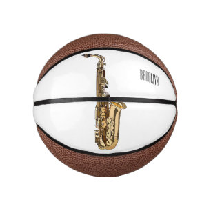 Saxophone cartoon illustration mini basketball