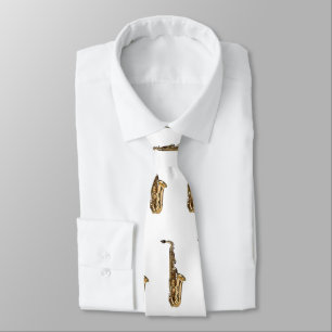 Saxophone cartoon illustration neck tie
