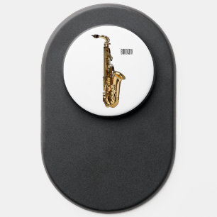 Saxophone cartoon illustration PopSocket