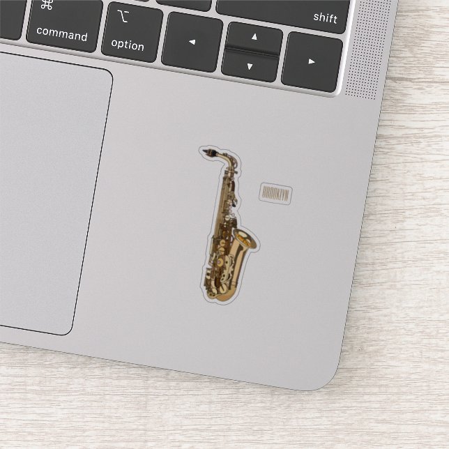Saxophone cartoon illustration sticker (Detail)