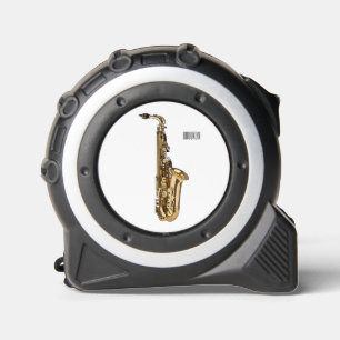 Saxophone cartoon illustration tape measure