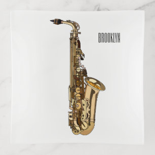 Saxophone cartoon illustration trinket tray