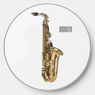 Saxophone cartoon illustration wireless charger 