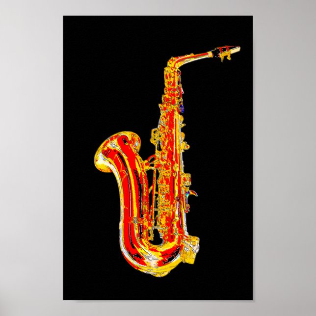 Saxophone cartoon poster (Front)
