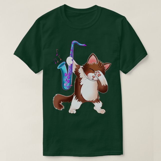 Saxophone Cat T-Shirt (Design Front)
