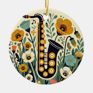 Saxophone                                          ceramic ornament