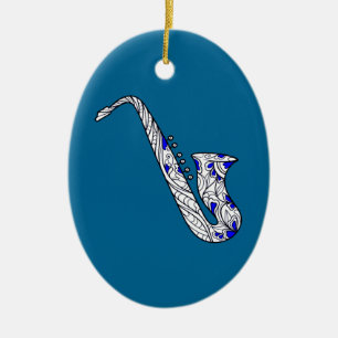 Saxophone Ceramic Ornament