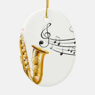 Saxophone Ceramic Ornament