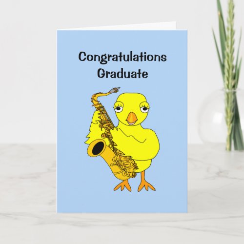 Saxophone Chick Card