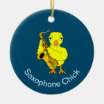 Saxophone Chick Ceramic Ornament