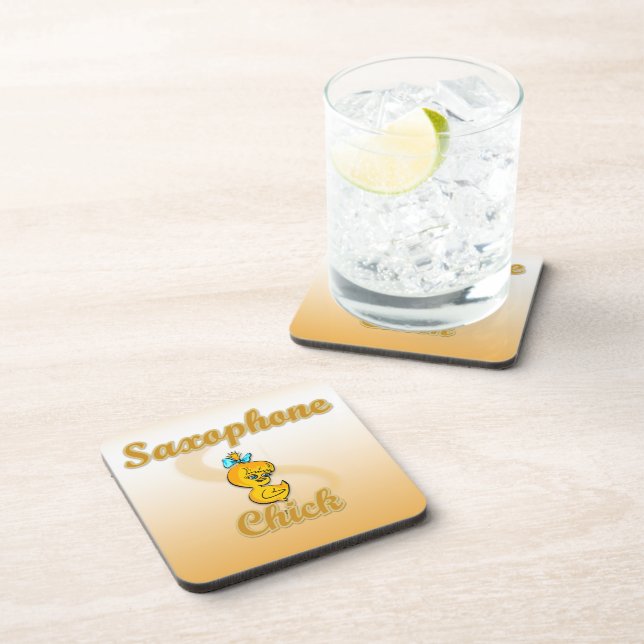 Saxophone Chick Drink Coaster (Right Side)