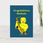 Saxophone Chick Graduation Card