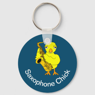 Saxophone Chick Keychain