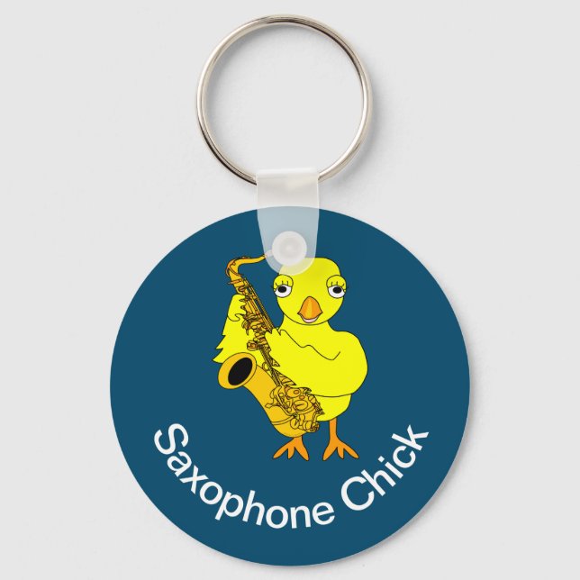Saxophone Chick Keychain (Front)