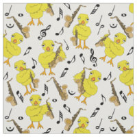 Saxophone Chick Music Notes Fabric