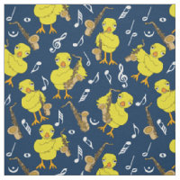 Saxophone Chick Music Notes Fabric