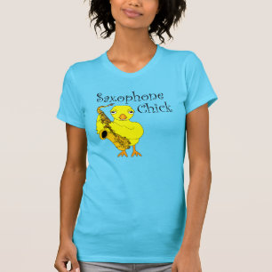 Saxophone Chick Text T-Shirt